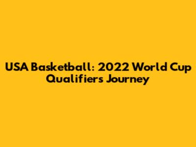 USA Basketball: 2022 World Cup Qualifiers Journey