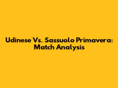 Udinese Vs. Sassuolo Primavera: Match Analysis
