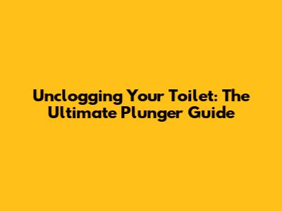 Unclogging Your Toilet: The Ultimate Plunger Guide