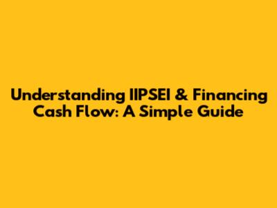 Understanding IIPSEI & Financing Cash Flow: A Simple Guide