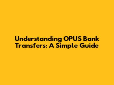 Understanding OPUS Bank Transfers: A Simple Guide
