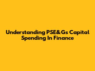 Understanding PSE&G's Capital Spending In Finance