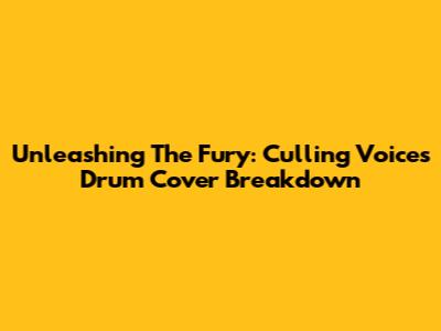 Unleashing The Fury: Culling Voices Drum Cover Breakdown