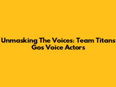 Unmasking The Voices: Team Titans Go's Voice Actors