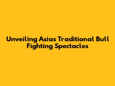 Unveiling Asia's Traditional Bull Fighting Spectacles