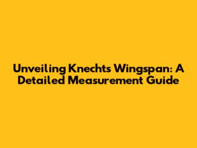 Unveiling Knecht's Wingspan: A Detailed Measurement Guide