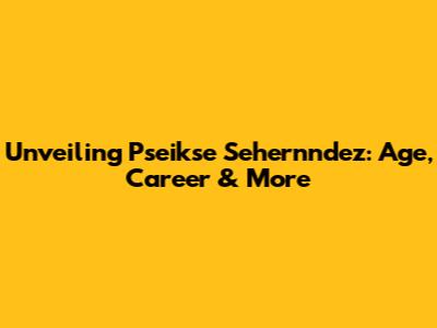 Unveiling Pseikse Sehernndez: Age, Career & More