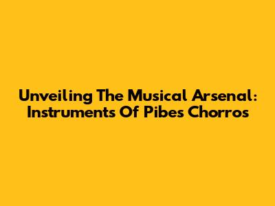 Unveiling The Musical Arsenal: Instruments Of Pibes Chorros