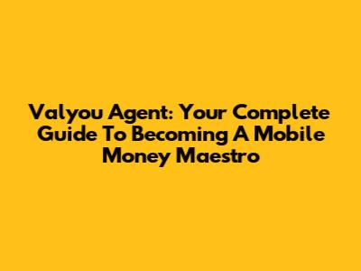 Valyou Agent: Your Complete Guide To Becoming A Mobile Money Maestro