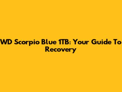 WD Scorpio Blue 1TB: Your Guide To Recovery