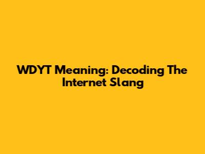 WDYT Meaning: Decoding The Internet Slang