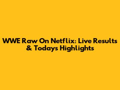 WWE Raw On Netflix: Live Results & Today's Highlights