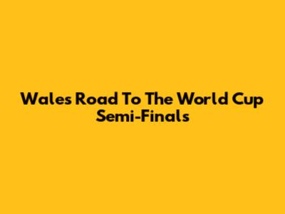 Wales' Road To The World Cup Semi-Finals