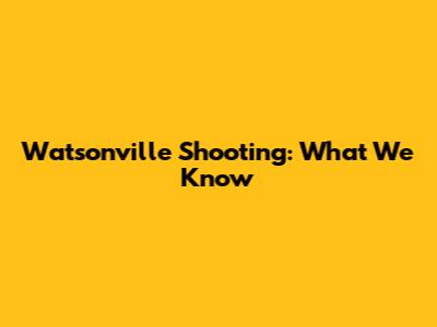 Watsonville Shooting: What We Know