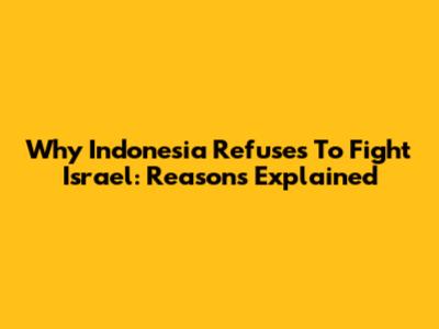 Why Indonesia Refuses To Fight Israel: Reasons Explained