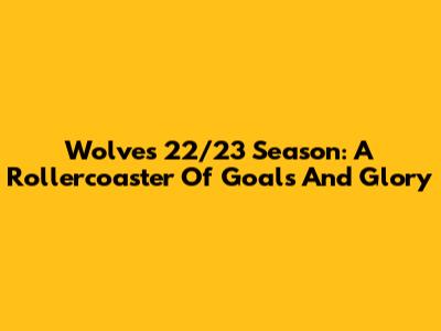 Wolves' 22/23 Season: A Rollercoaster Of Goals And Glory