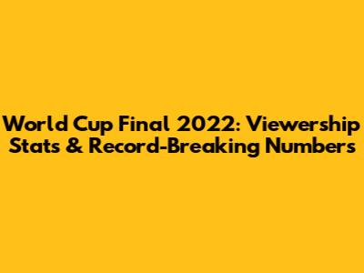 World Cup Final 2022: Viewership Stats & Record-Breaking Numbers
