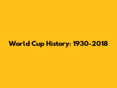 World Cup History: 1930-2018
