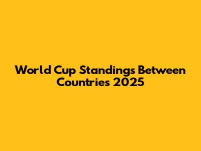 World Cup Standings Between Countries 2025