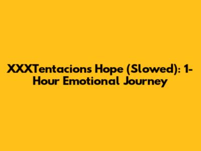 XXXTentacion's "Hope" (Slowed): 1-Hour Emotional Journey