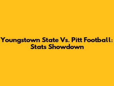 Youngstown State Vs. Pitt Football: Stats Showdown