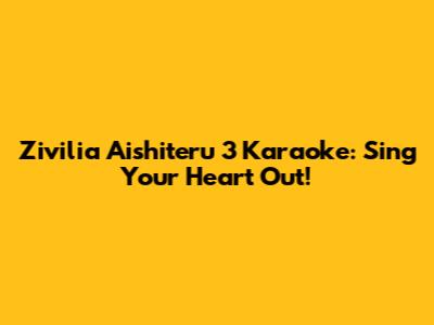 Zivilia Aishiteru 3 Karaoke: Sing Your Heart Out!