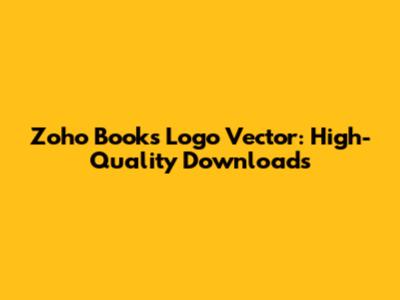 Zoho Books Logo Vector: High-Quality Downloads
